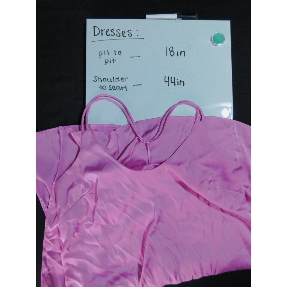 Auden Gown Womens Medium Pink Chemise Satin Sleepwear Adjustable Strap - Picture 6 of 6